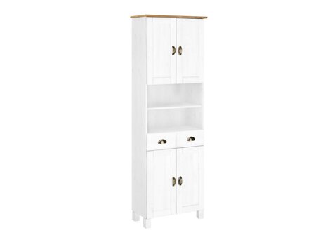 Armário colocado para casa de banho Serelbu 106 (Branco + Castanho claro)