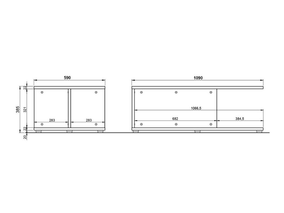 Mesa para revistas Revteno 109 (Branco + Mármore preto)