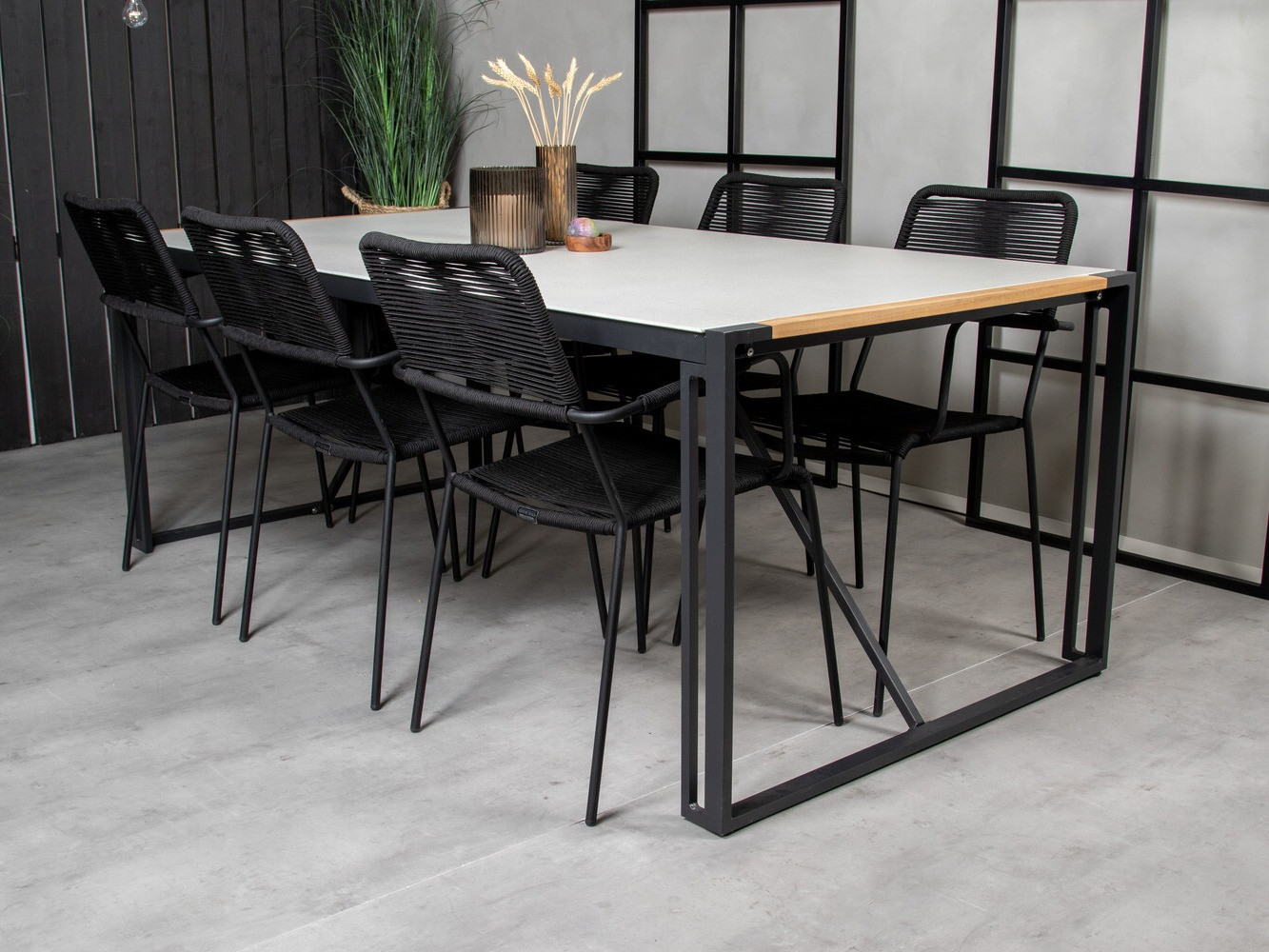 Conjunto de mesa e cadeiras Dallas 3003 (Preto)