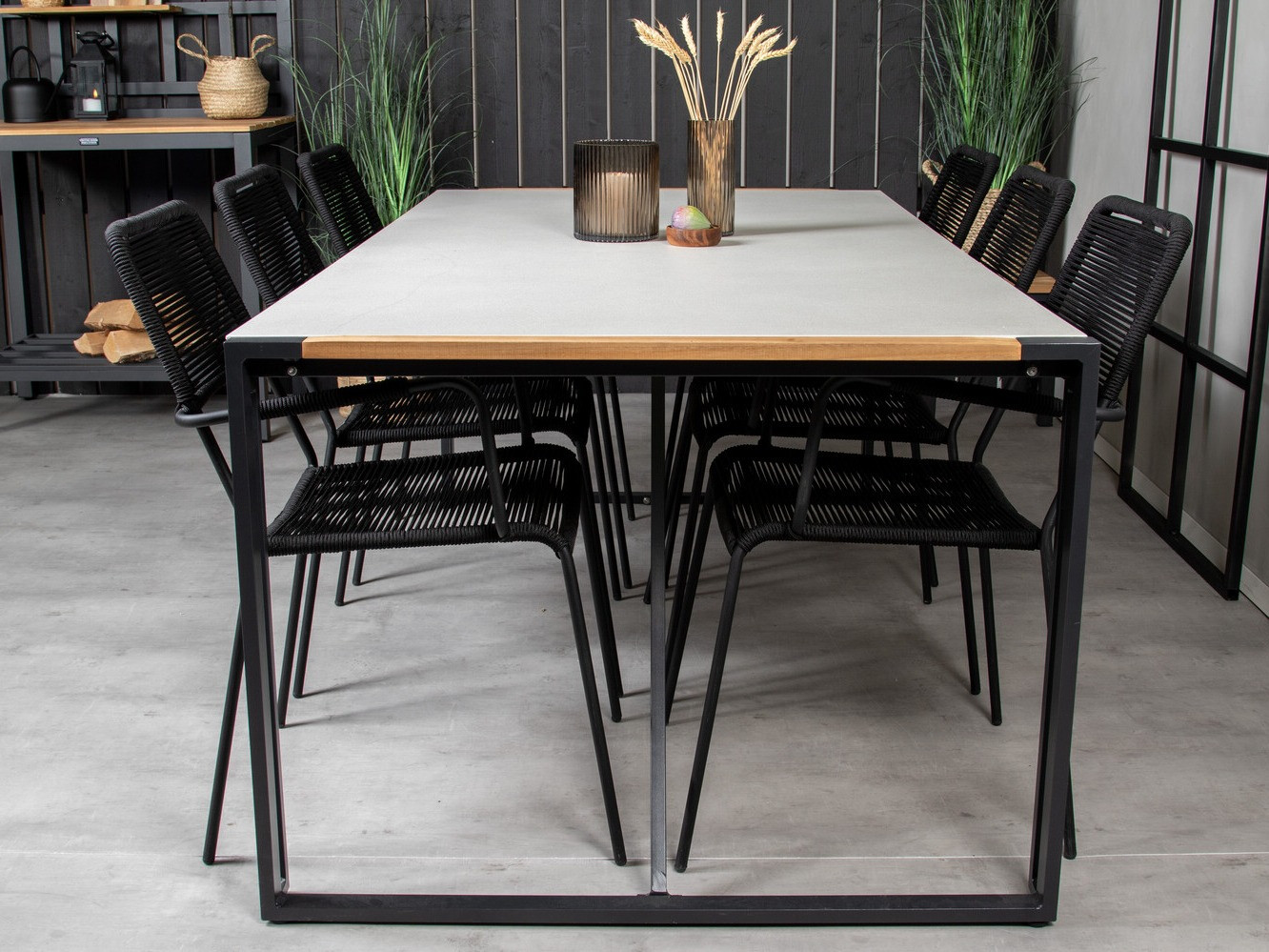 Conjunto de mesa e cadeiras Dallas 3003 (Preto)