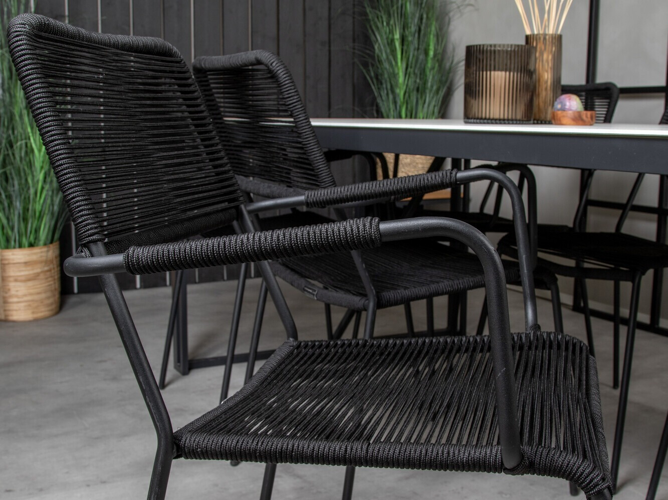 Conjunto de mesa e cadeiras Dallas 3003 (Preto)