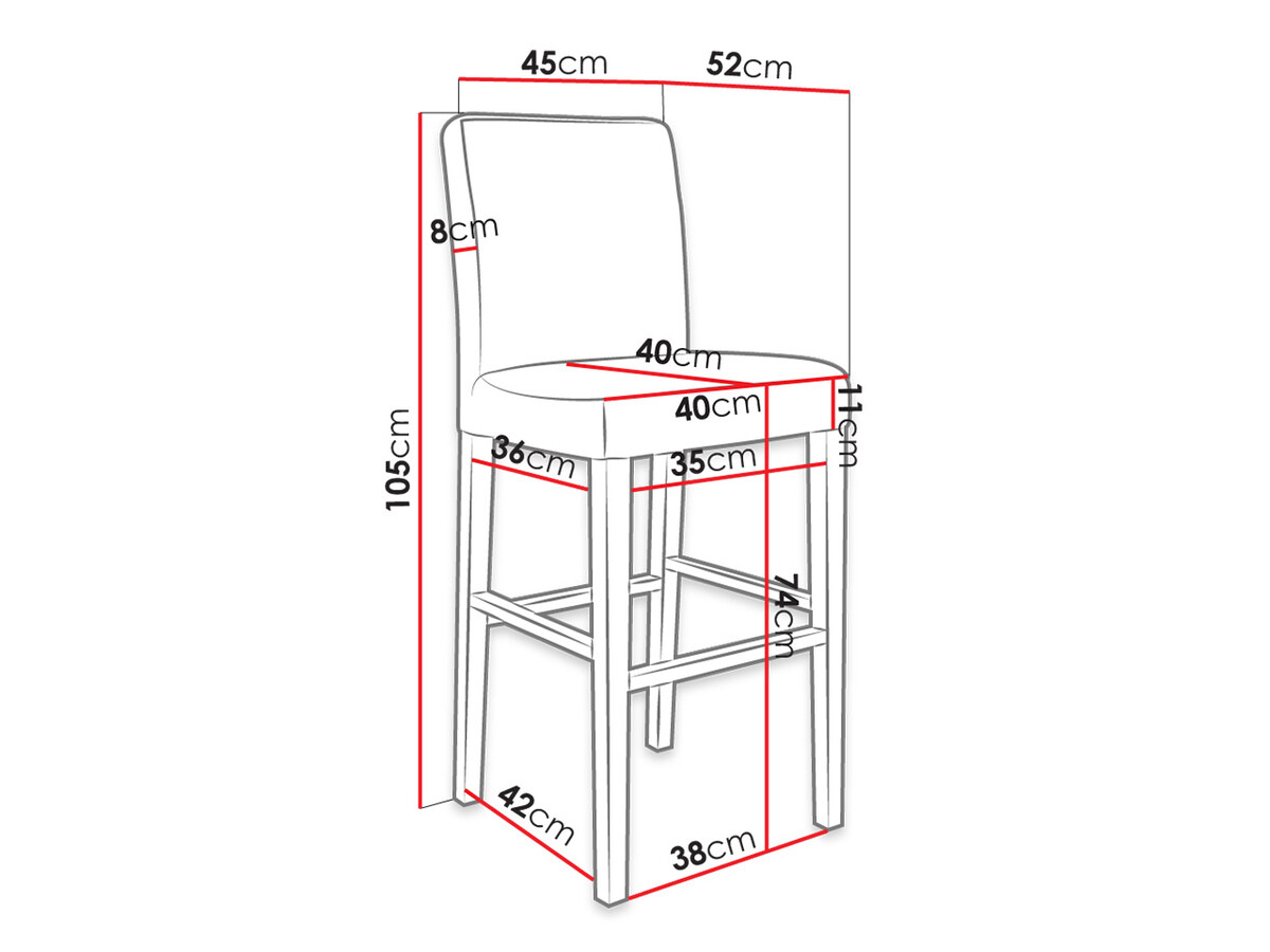Banco de bar Racine 103 (Castanho + Magic Velvet 2216)