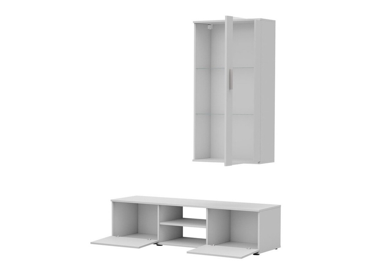 Conjunto para sala de estar Tornola 113 (Preto + Preto brilhante)