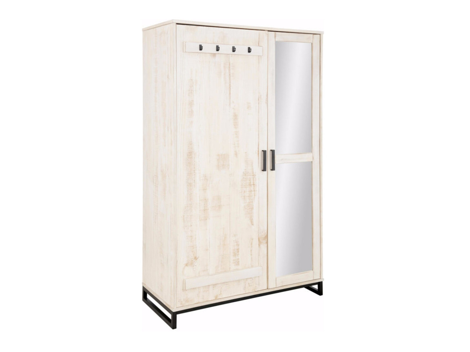 Roupeiro Denton 219 (Branco envelhecido + Preto)