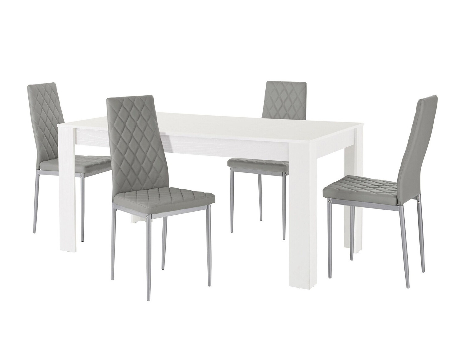 Conjunto para refeições Denton 599 (Cinzento + Prateado)