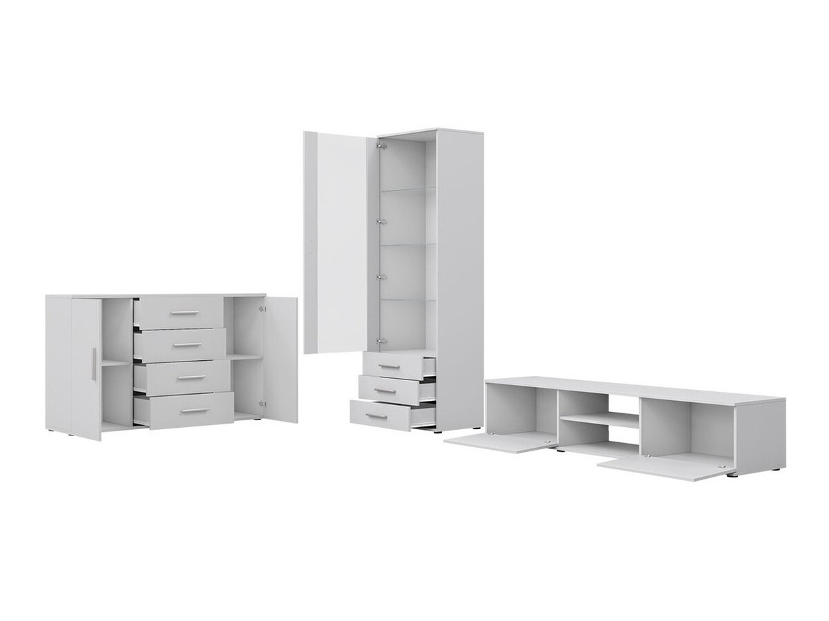 Conjunto para sala de estar Tornola 108 (Preto + Preto brilhante)