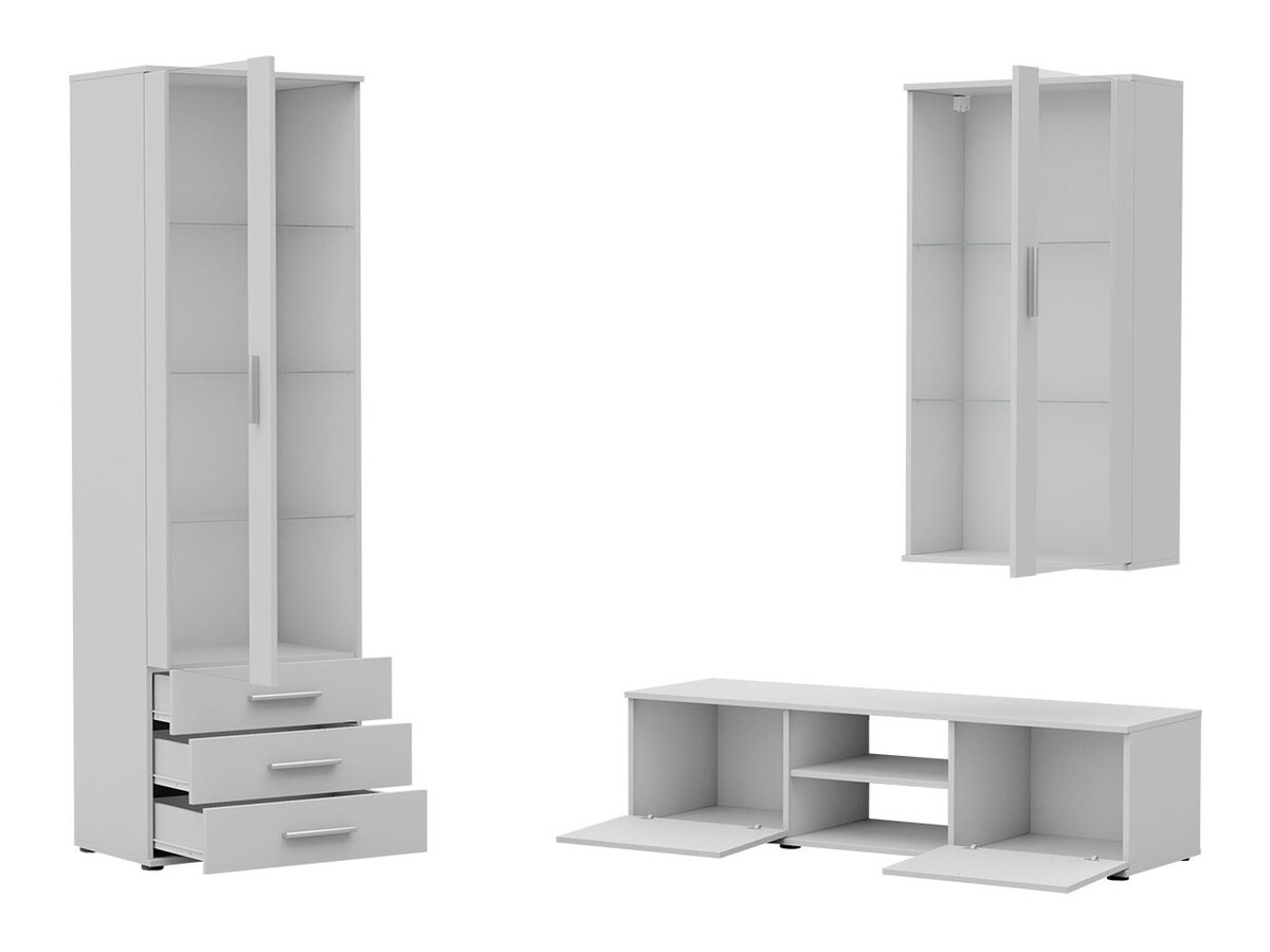 Conjunto para sala de estar Tornola 114 (Preto + Preto brilhante)