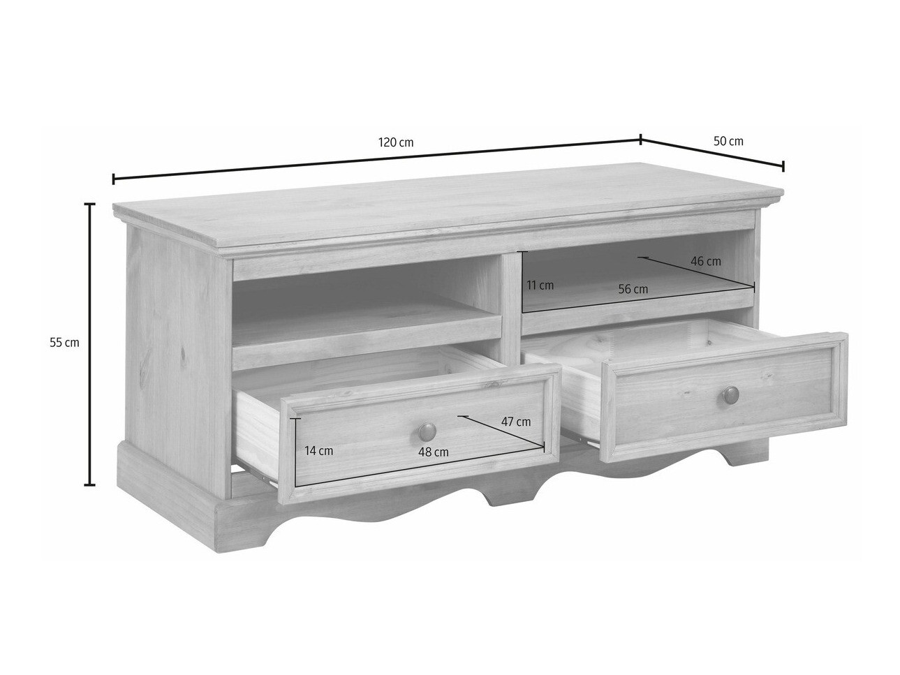 Móvel de TV Fentivo 102 (Branco + Carvalho de mel)