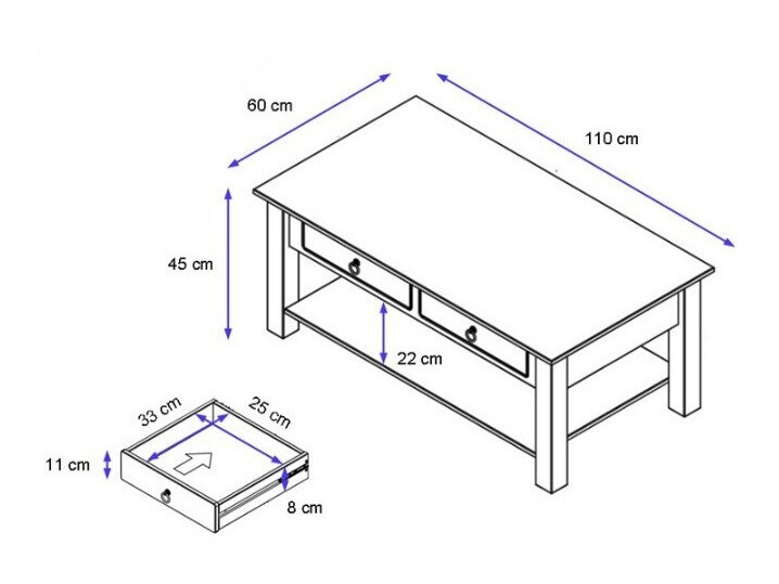 Mesa de centro Denton 120 (Castanho escuro)