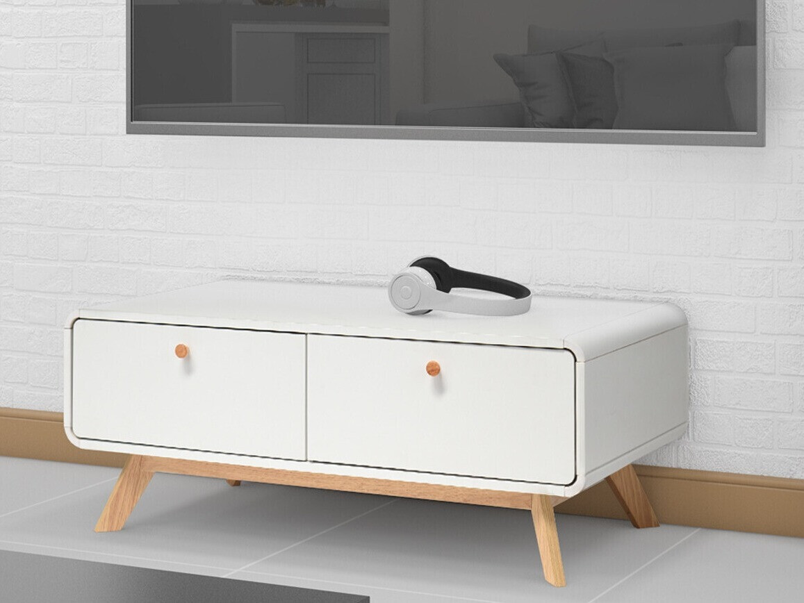 Mesa de centro Elbtena 100 (Branco + Carvalho)