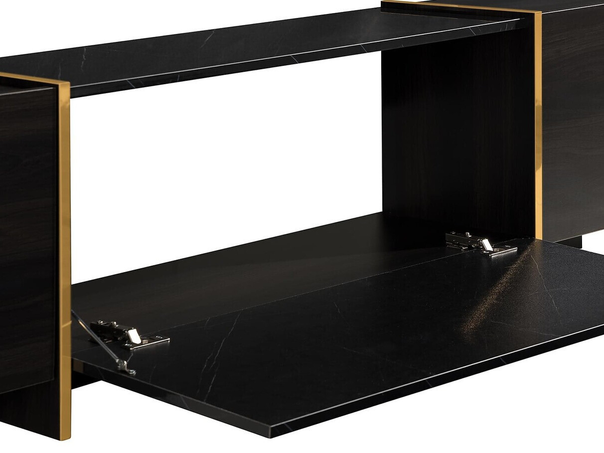 Conjunto para sala de estar Springfield 270 (Preto + Dourado)