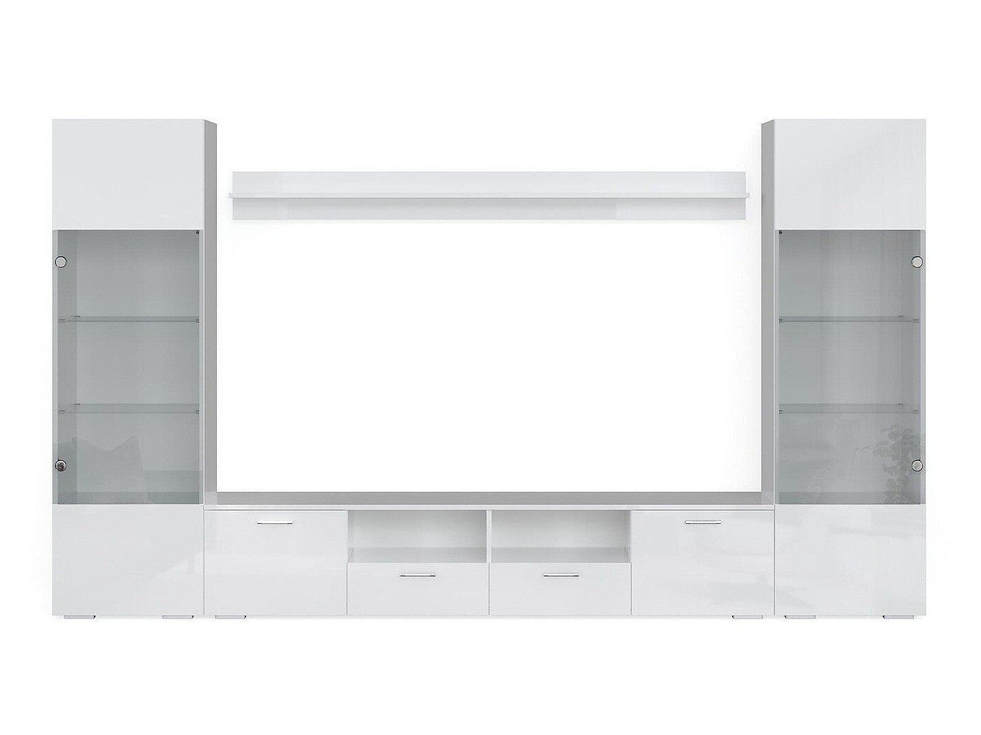 Conjunto para sala de estar Springfield 274 (Branco + Branco brilhante)