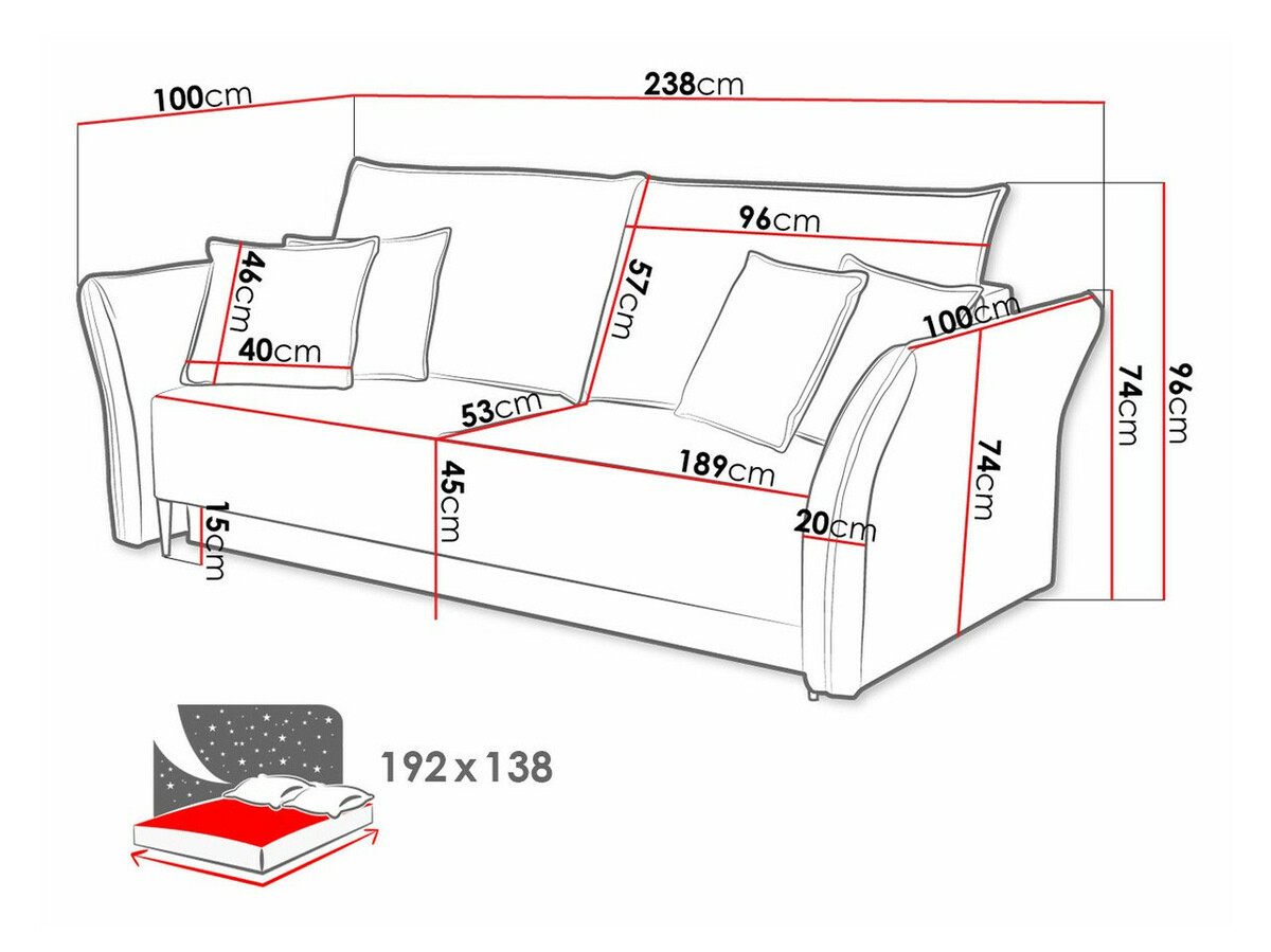 Sofá cama Providence 148 (Terra 6)