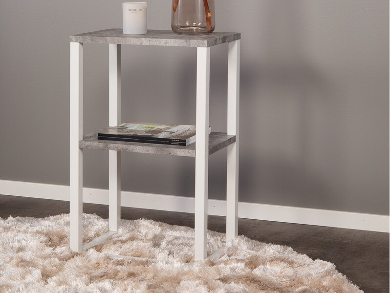 Mesa de apoio Dallas 260 (Cimento + Branco)