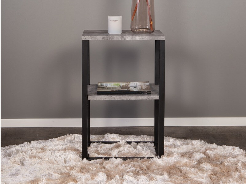 Mesa lateral Dallas 260 (Cimento + Preto)