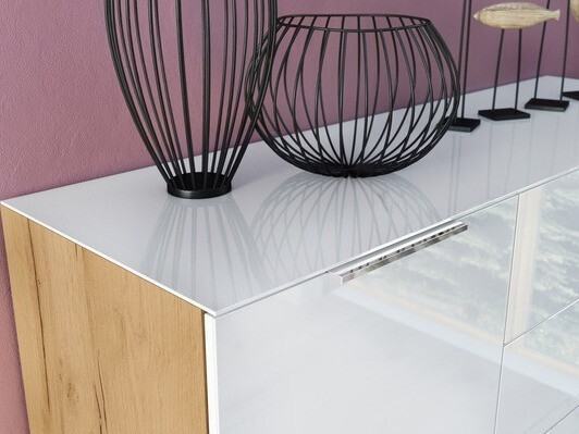 Cómoda Sacramento 302 (Branco + Navarra carvalho)