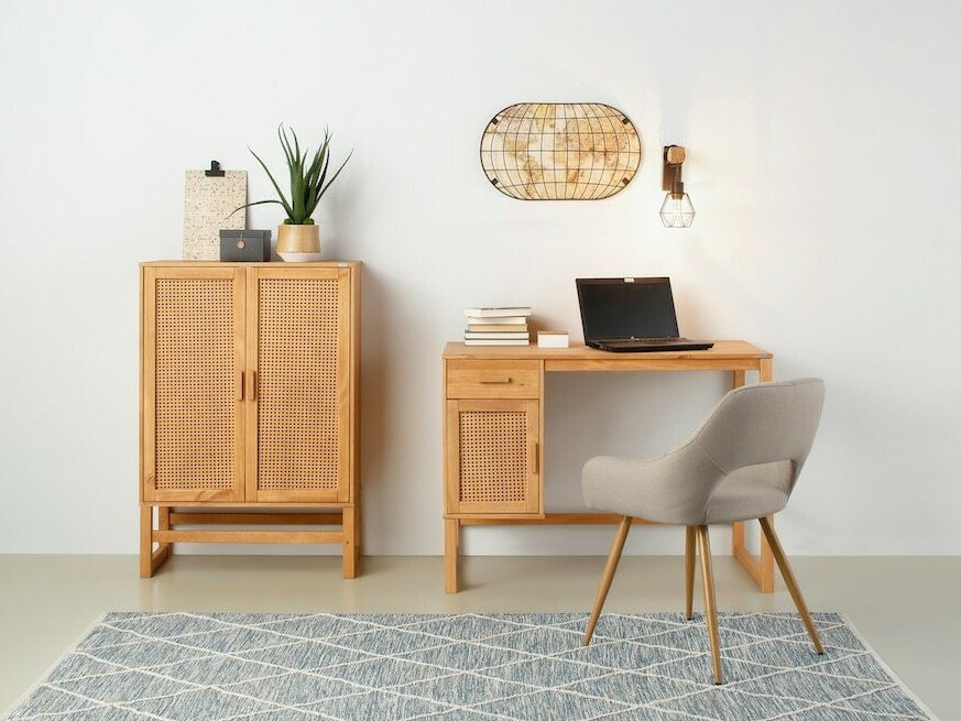 Mesa de escritório Nucalu 100 (Castanho claro)