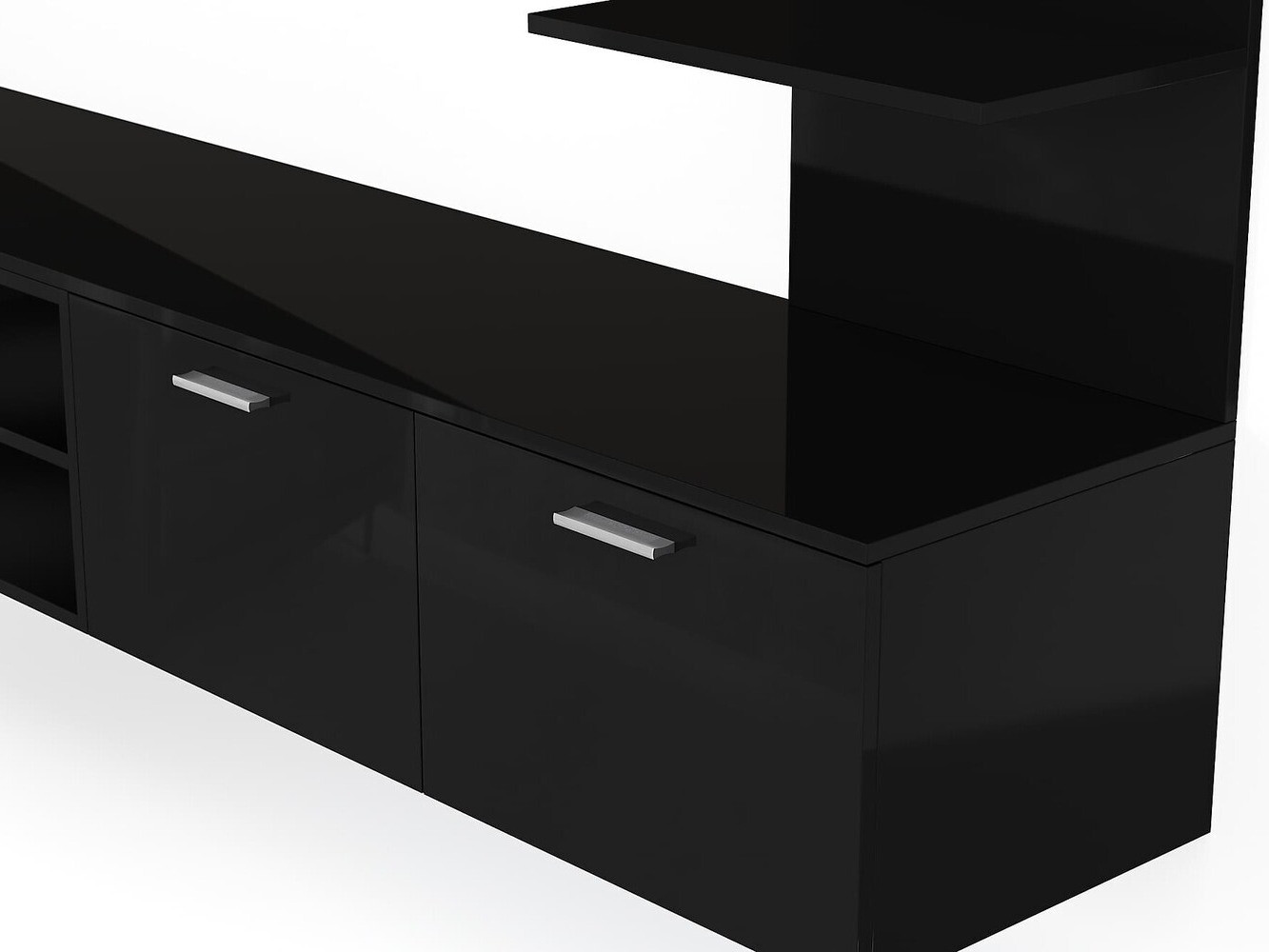 Conjunto para sala de estar Springfield 172 (Preto + Preto brilhante)