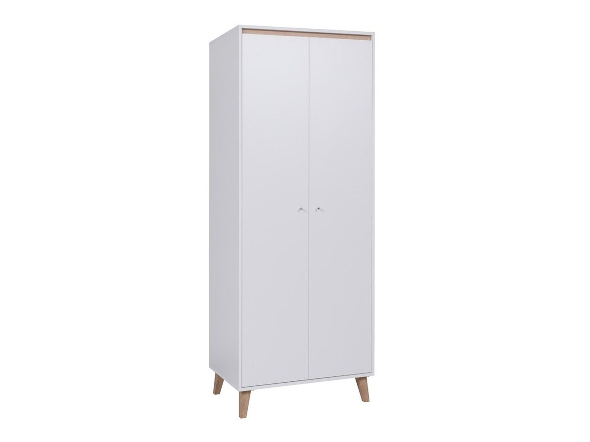 Roupeiro Delbene 106 (Carvalho San Remo claro + Mate branco)