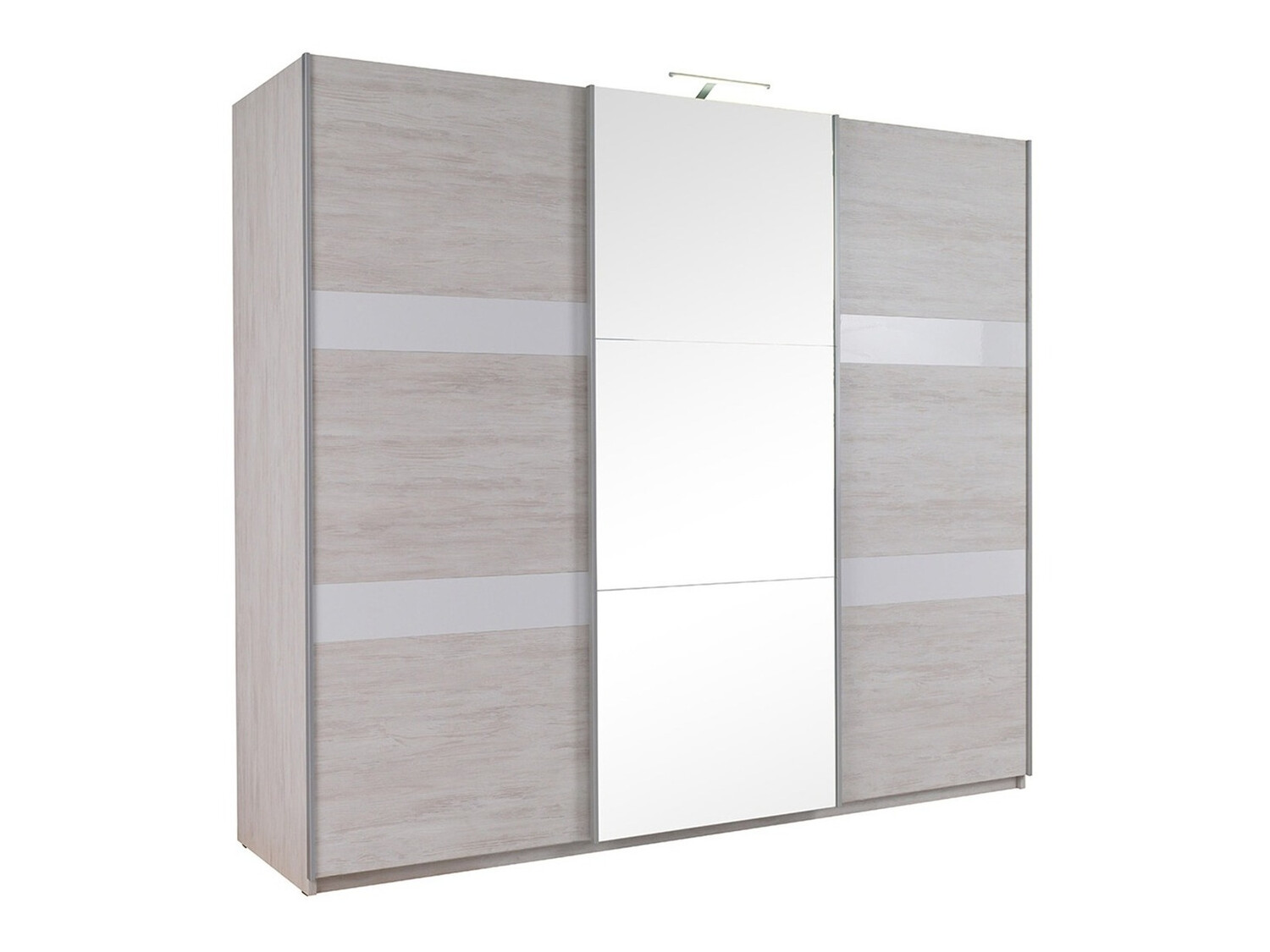 Roupeiro Fivelbo 110 (Carvalho branqueado + Branco brilhante)