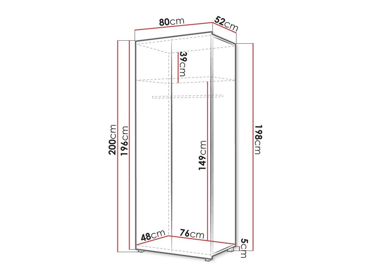 Roupeiro Tivdalu 125 (Preto + Preto brilhante)