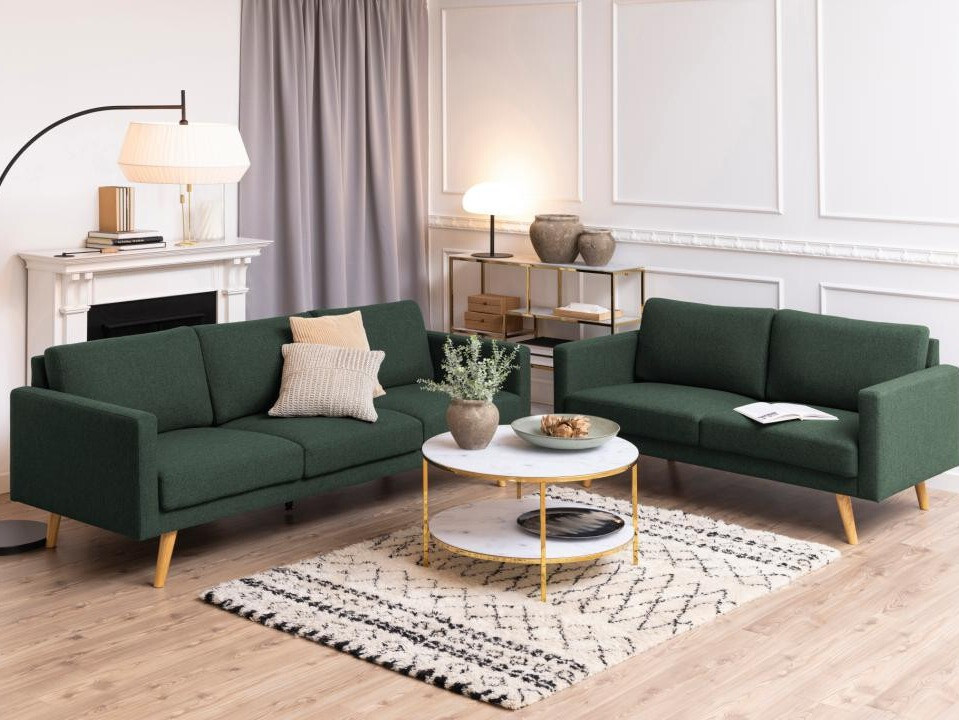 Mesa de centro Norsica 554 (Dourado + Marmore branco)