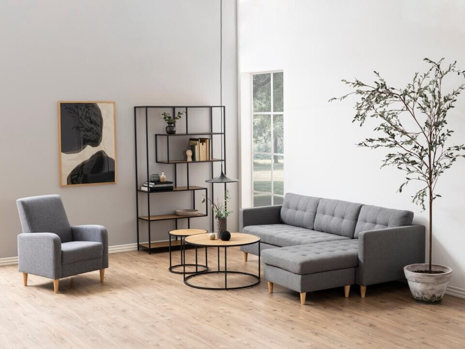 Mesa de centro Norsica Sevferi 188 (Preto + Carvalho selvagem)