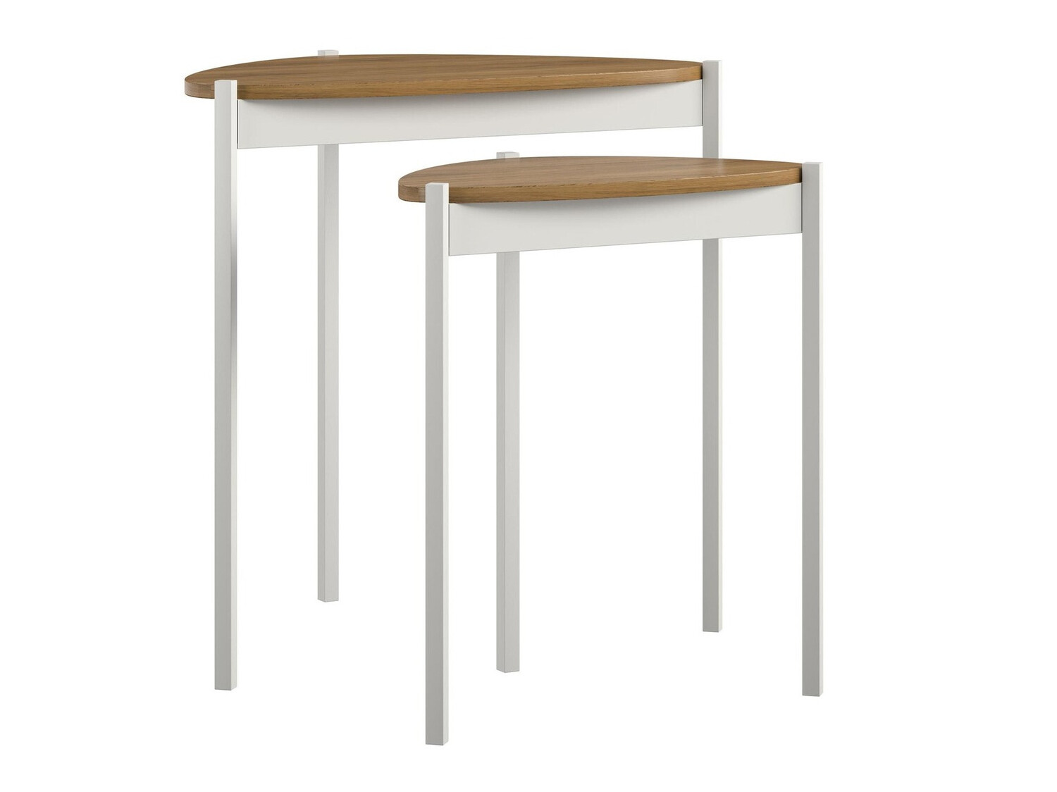 Conjunto de mesas de apoio Novogratz 154 (Branco + Nogueira)