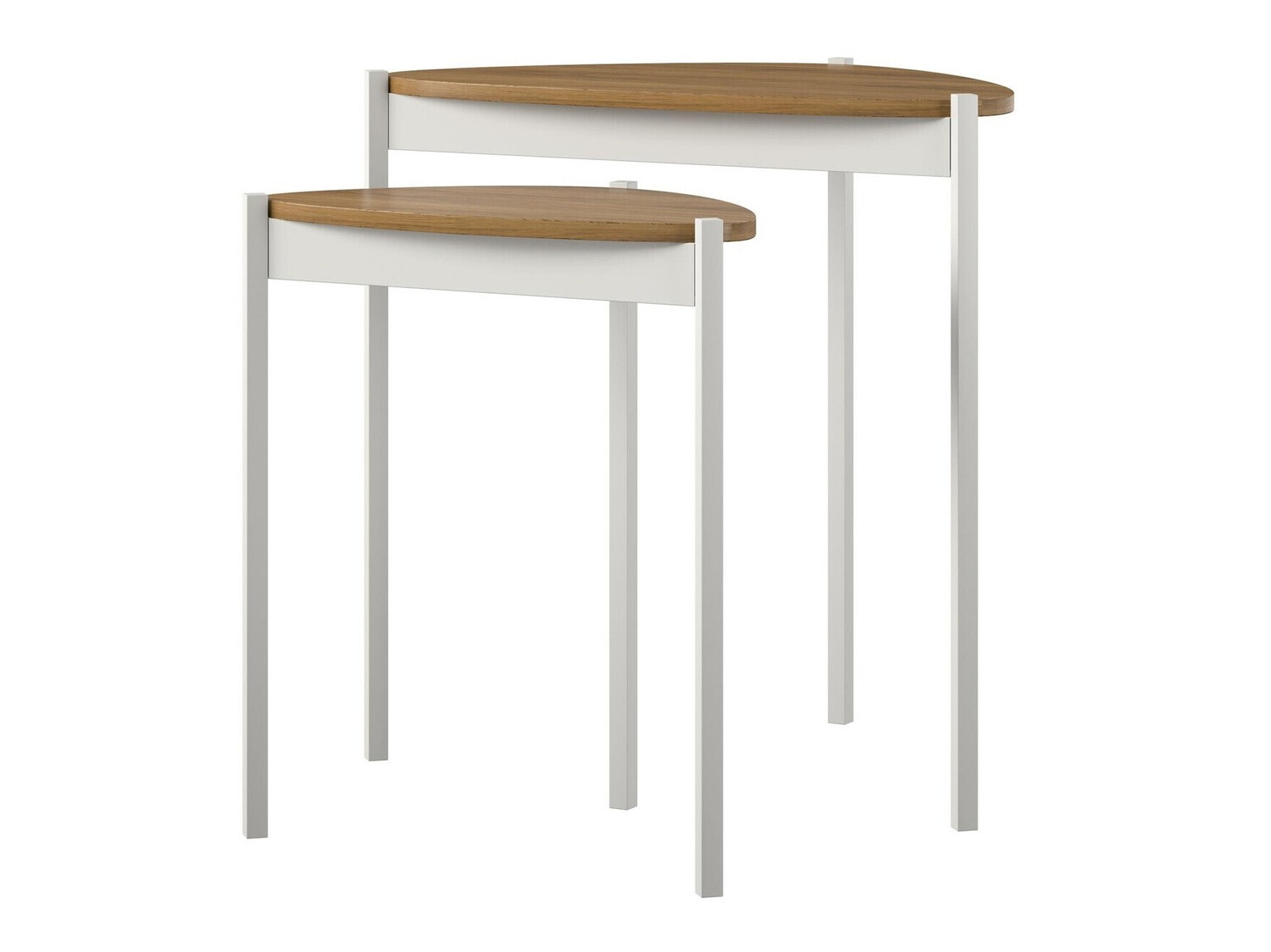Conjunto de mesas de apoio Novogratz 154 (Branco + Nogueira)