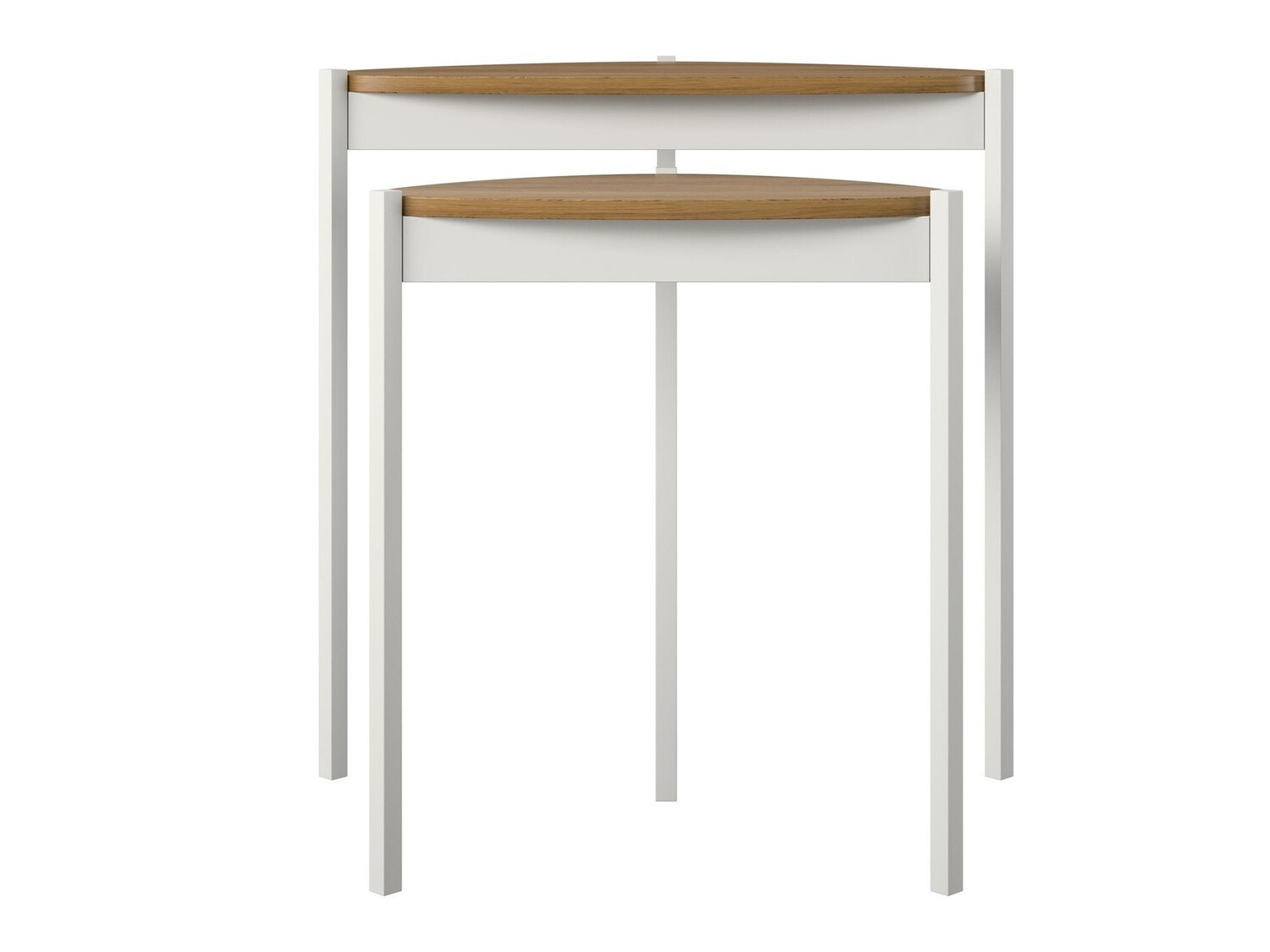 Conjunto de mesas de apoio Novogratz 154 (Branco + Nogueira)