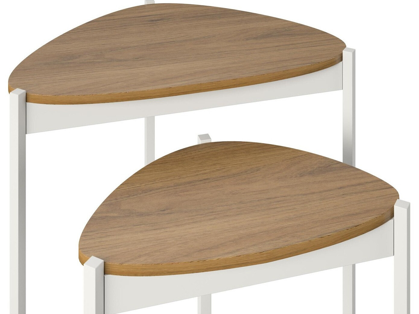 Conjunto de mesas de apoio Novogratz 154 (Branco + Nogueira)