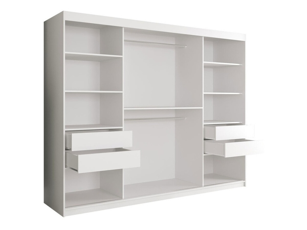 Roupeiro Hartford 263 (Mate branco + Mármore preto)