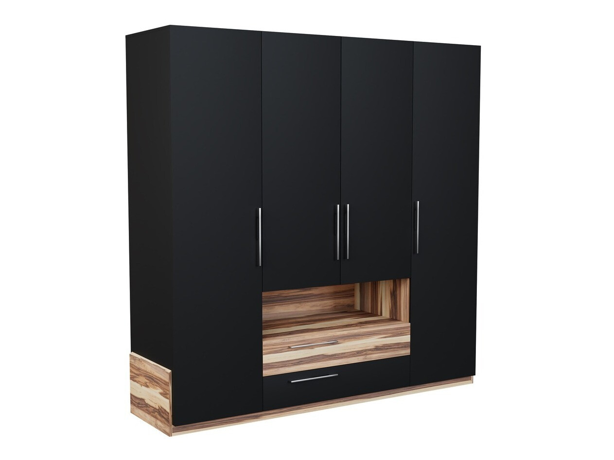 Conjunto para quarto Omaha C107 (Preto + Baltimore Noz)