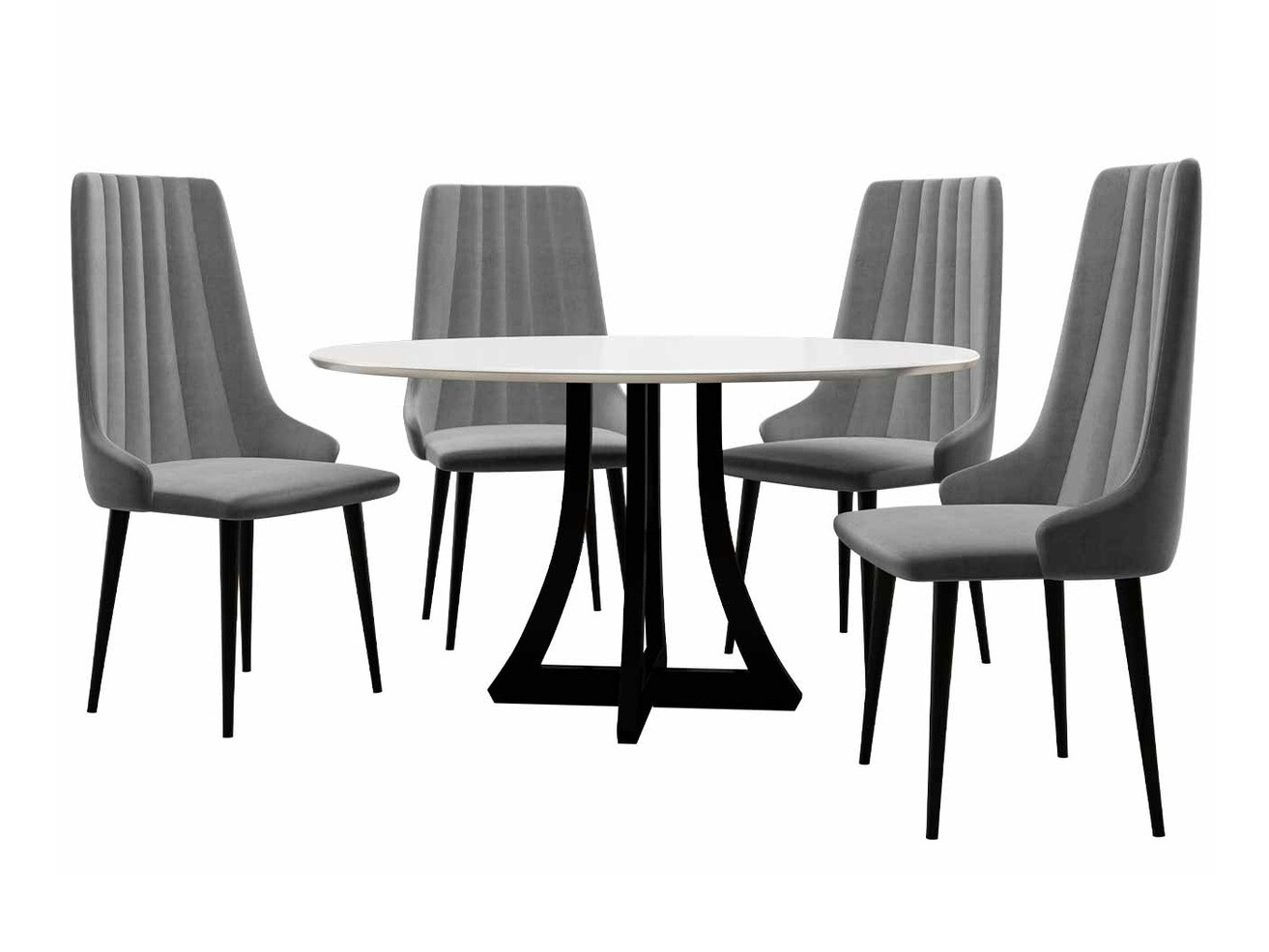 Conjunto para refeições Racine 135 (Preto brilhante + Branco brilhante)