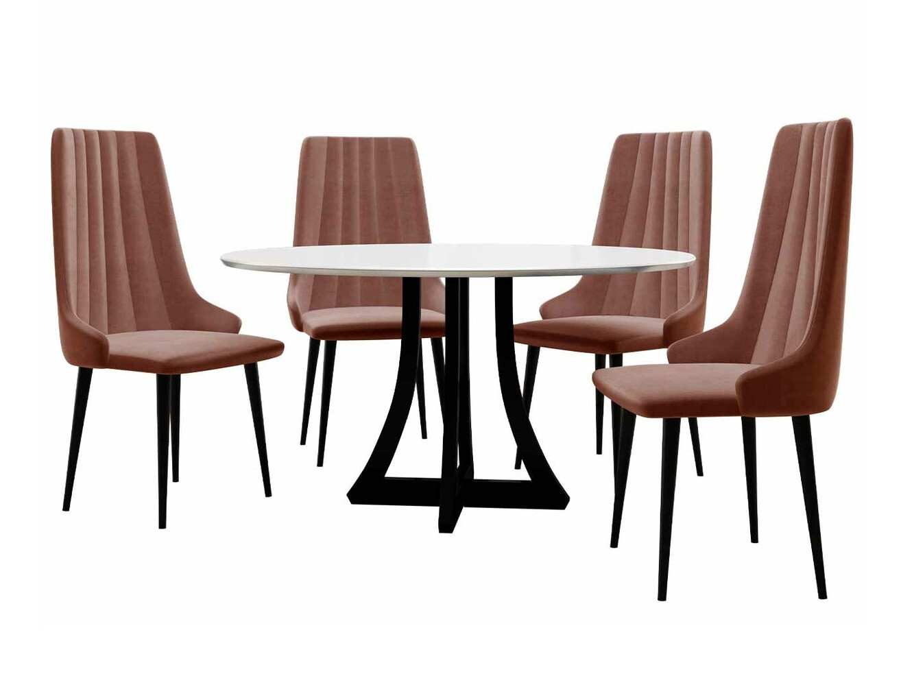 Conjunto para refeições Racine 135 (Preto brilhante + Branco brilhante)