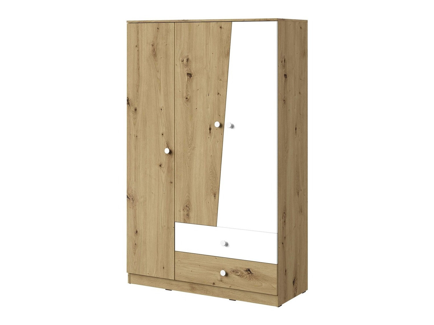 Roupeiro Almira 102 (Carvalho Artisan + Branco)