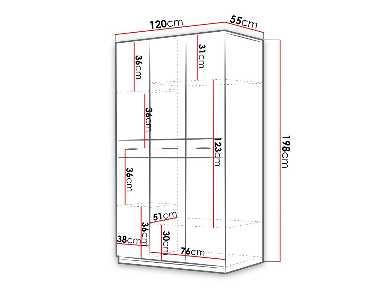 Roupeiro Campus (Branco + Branco brilhante)