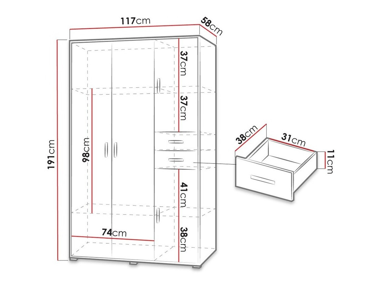 Roupeiro Toledo B100 (Madeira de freixo + Verde)