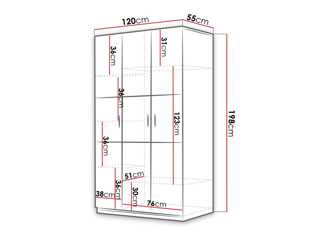 Roupeiro Campus I (Branco + Branco brilhante)