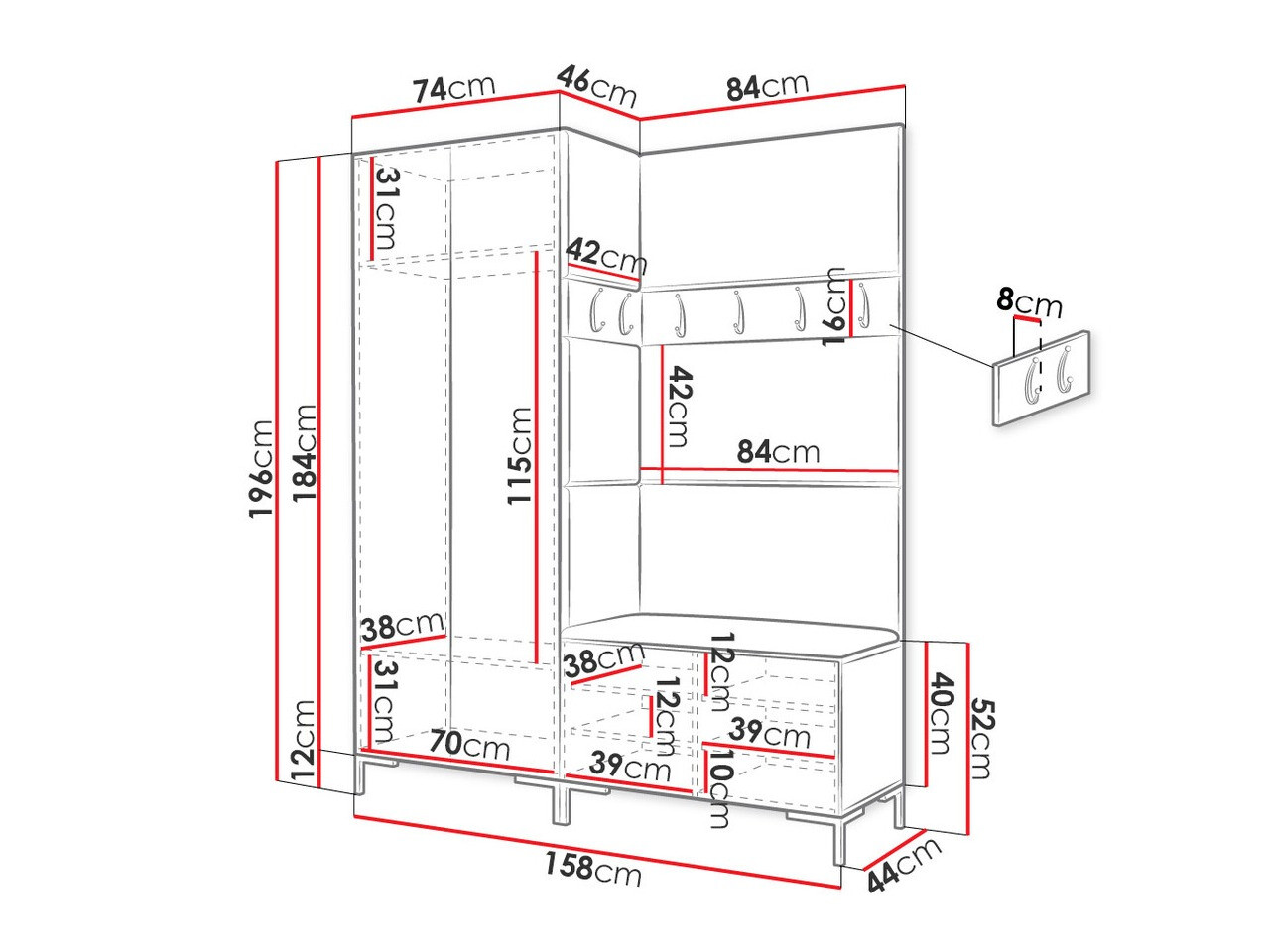 Conjunto para corredor Tivsoa 100 (Preto)