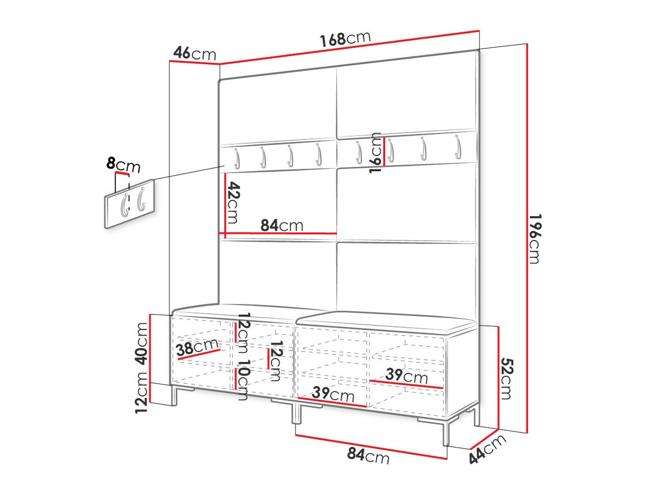 Conjunto para corredor Nomal II (Eco couro Soft 017)