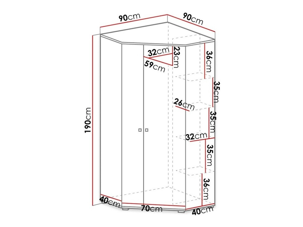 Roupeiro de canto Omaha J101 (Branco + Cimento)