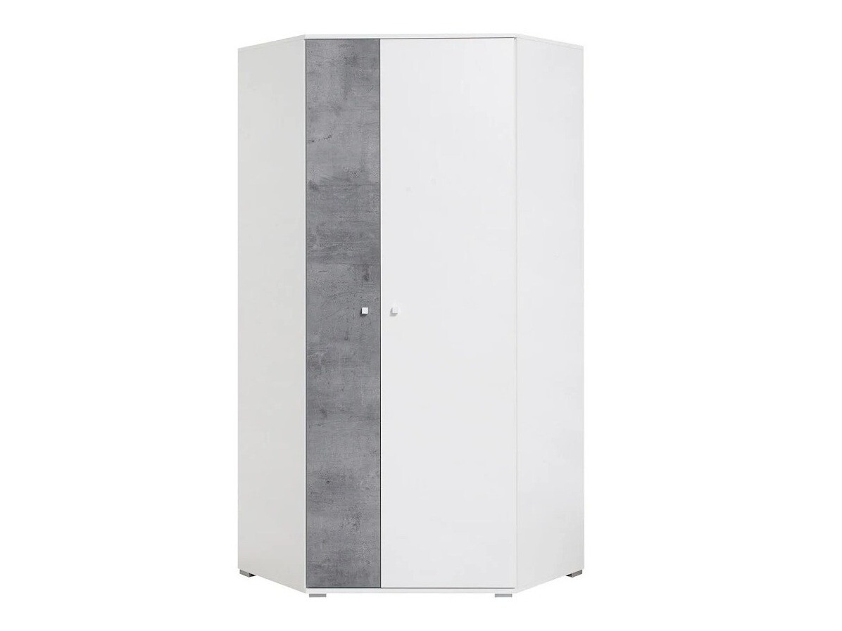 Roupeiro de canto Omaha J101 (Branco + Cimento)