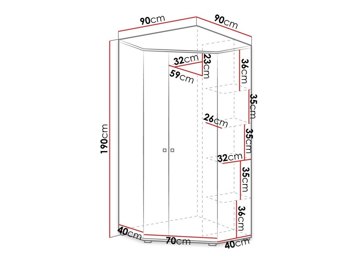 Roupeiro de canto Omaha M101