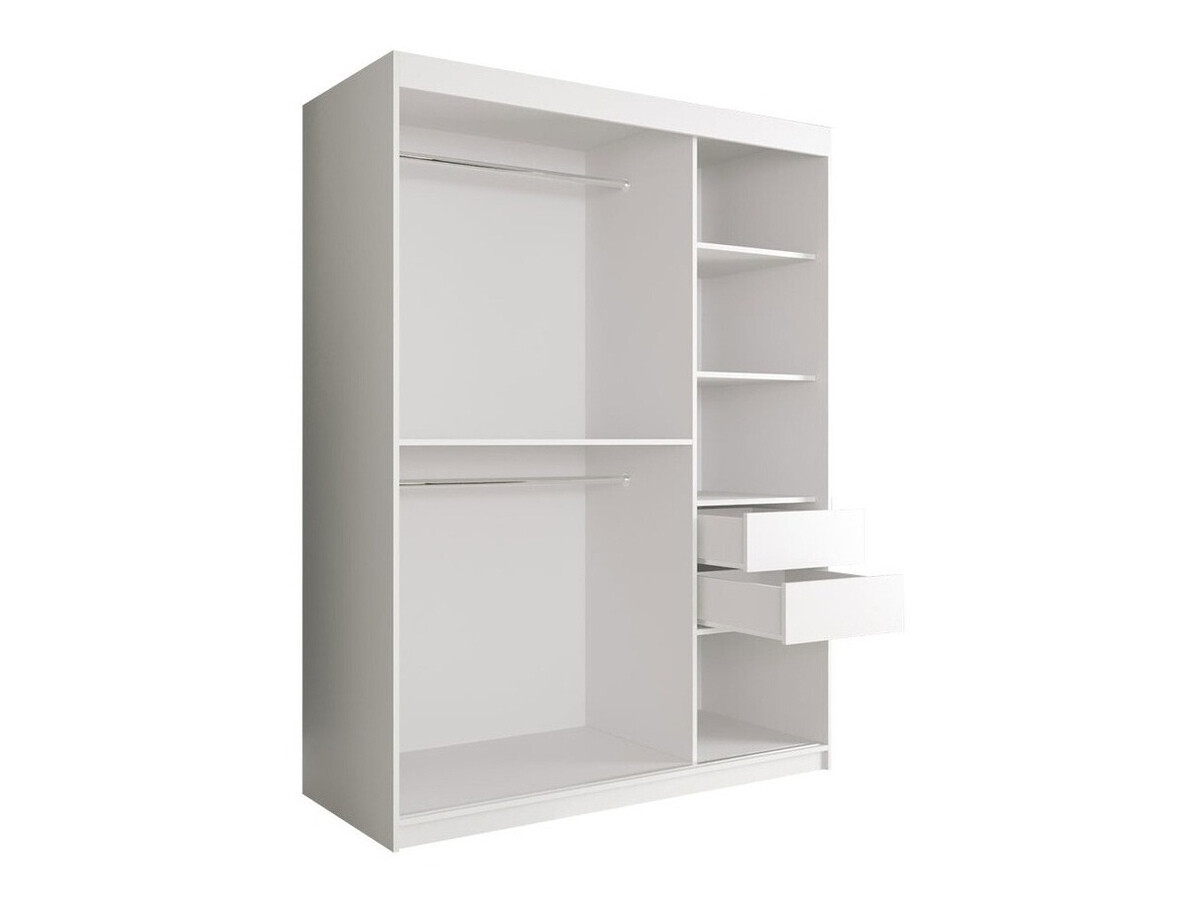 Roupeiro Hartford 242 (Preto matte + Marmore branco)