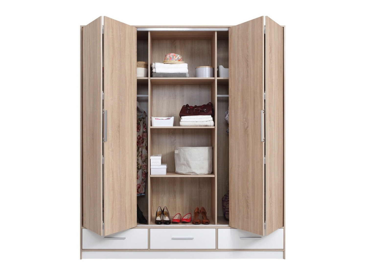 Roupeiro Omaha 125 (Carvalho sonoma + Branco)