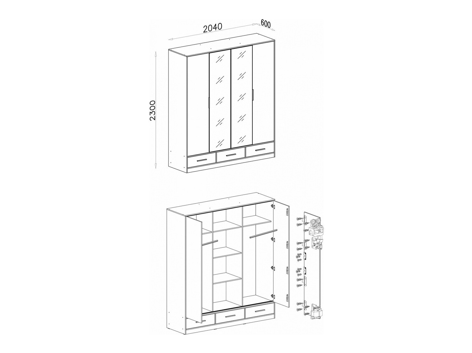 Roupeiro Omaha 125 (Carvalho sonoma + Branco)