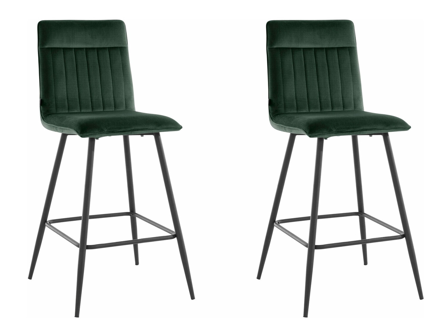 Conjunto de bancos de bar Denton 627 (Verde escuro + Preto) (2 un.)