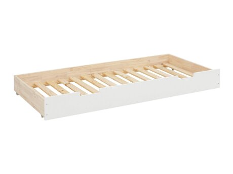 Cama com arrumação Fenmele 105 (Branco + Madeira clara)