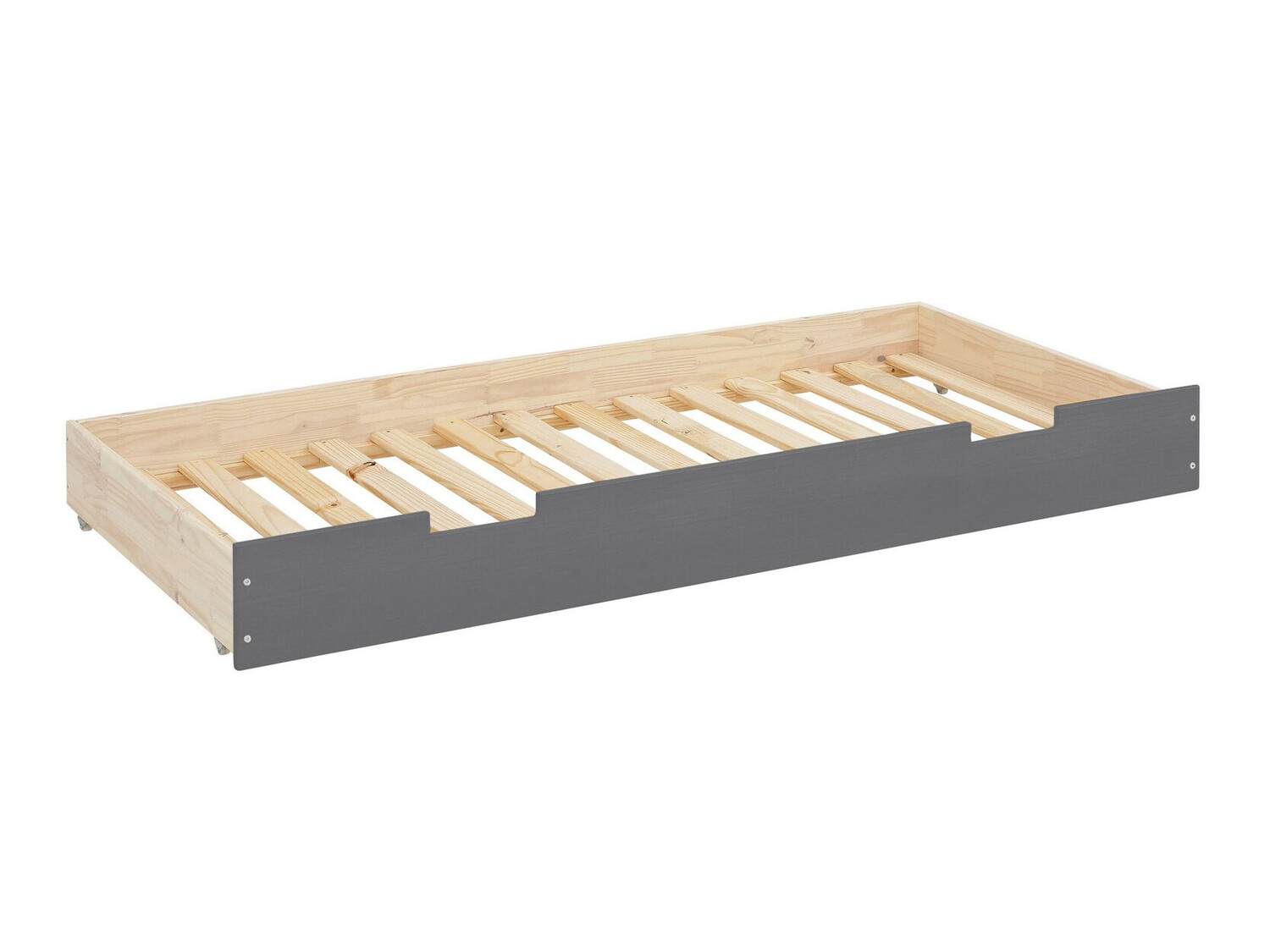 Cama com arrumação Fenmele 105 (Cinzento + Madeira clara)